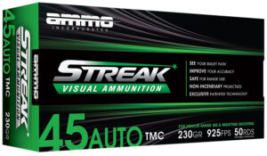 Ammo Inc 45230TMCSTRKGRN50 Streak Visual (GREEN) 45ACP 230gr Total Metal Case 50 Per Box/20 Case
