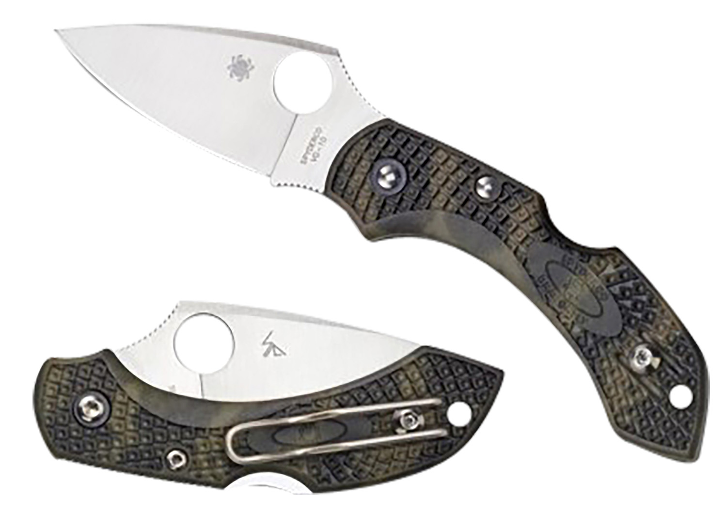 Spyderco C28ZFPGR2 Dragonfly 2 2.30" Folding Plain Satin VG-10 SS Blade/Zome Green Textured FRN Handle Includes Pocket Clip