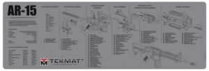 TekMat TEKR36AR15GY AR-15 Cleaning Mat Gray Rubber 12"x36" AR-15 Parts Diagram