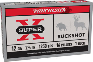 Winchester Ammo XB121 Super X  12Gauge 2.75" 1Buck Shot 5 Per Box/50 Case
