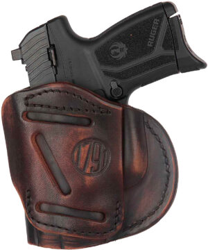 1791 Gunleather 4WH4VTGR 4-Way  IWB/OWB 04 Vintage Leather Belt Clip Compatible w/Springfield XDS/Springfield XD/Glock 26/S&W M&P Shield Plus