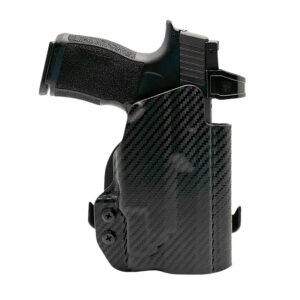 Rounded Gear SSRP365TLR7CFRHOWBPDL Paddle Holster OWB Black Carbon Fiber Kydex Fits Sig P365 Right Hand